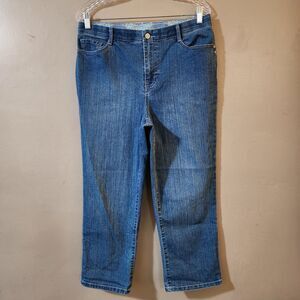 Gloria Vanderbilt Womens Jeans Size 10 Blue High Rise Straight Ankle Stretch